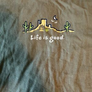 Life Is Good Olive Green T-Shirt